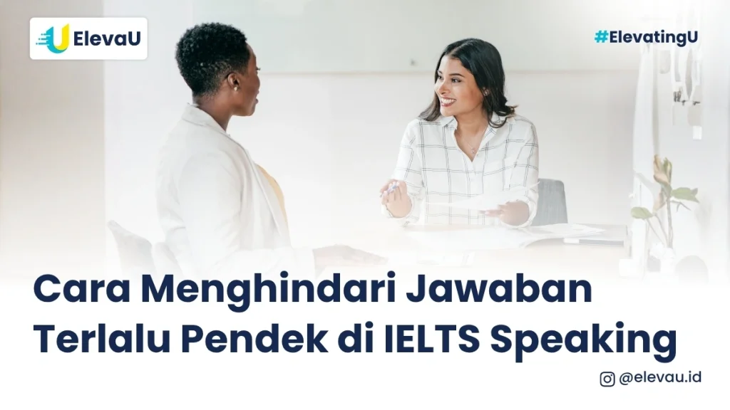 Seorang wanita sedang ujian IELTS Speaking dengan examiner