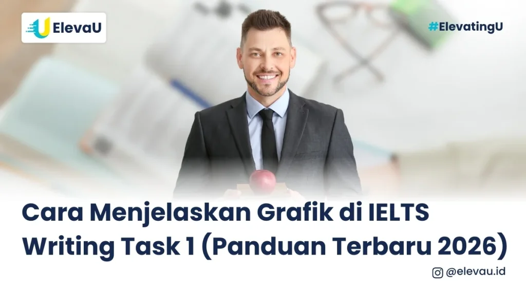 Seorang pria tersenyum karena dapat menjelaskan grafik IELTS Writing Task 1