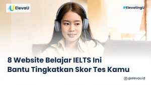 gambar seorang perempuan yang sedang belajar IELTS melalui website di laptopnya