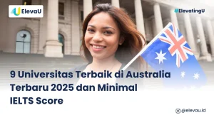 wanita asal australia membawa bendera australia di kampus terbaik di australia