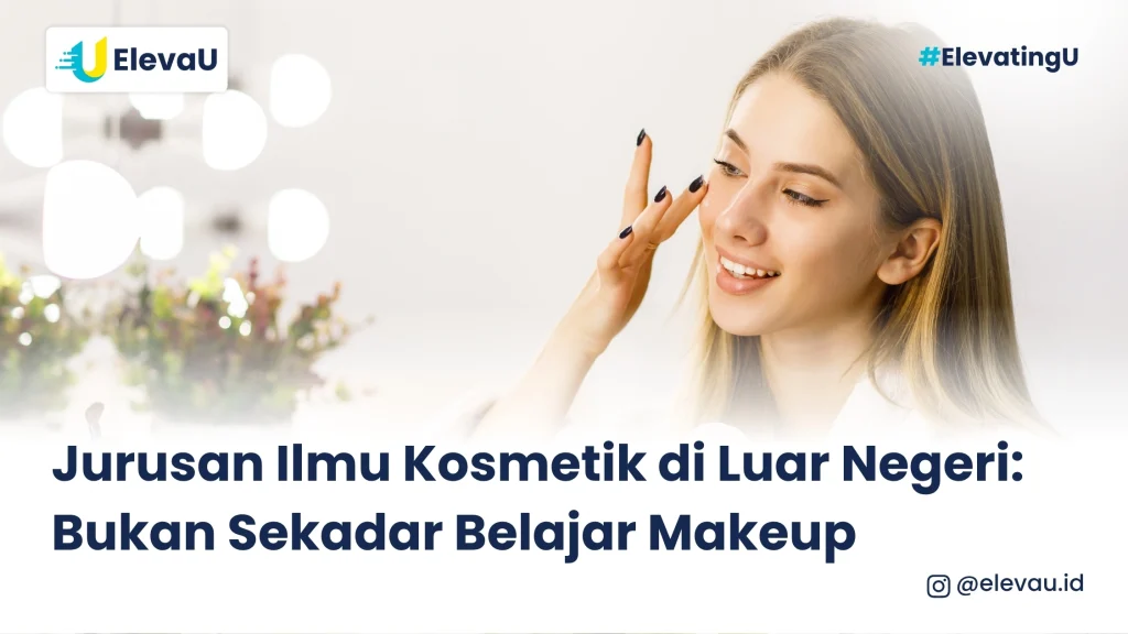 seorang wanita lulusan jurusan kosmetik menggunakan makeup