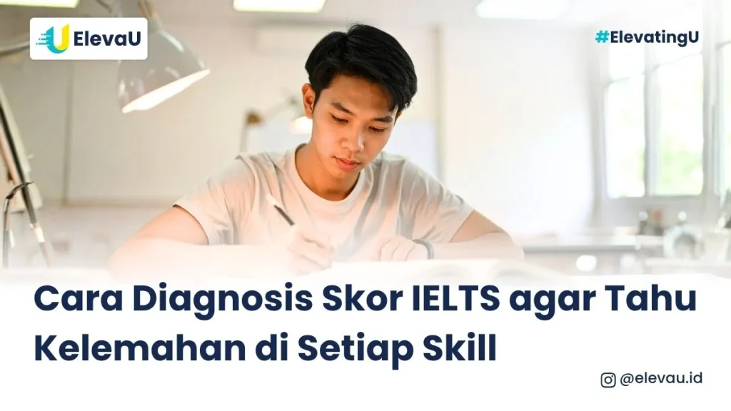 Seorang pria sedang menaganalisa skor IELTS