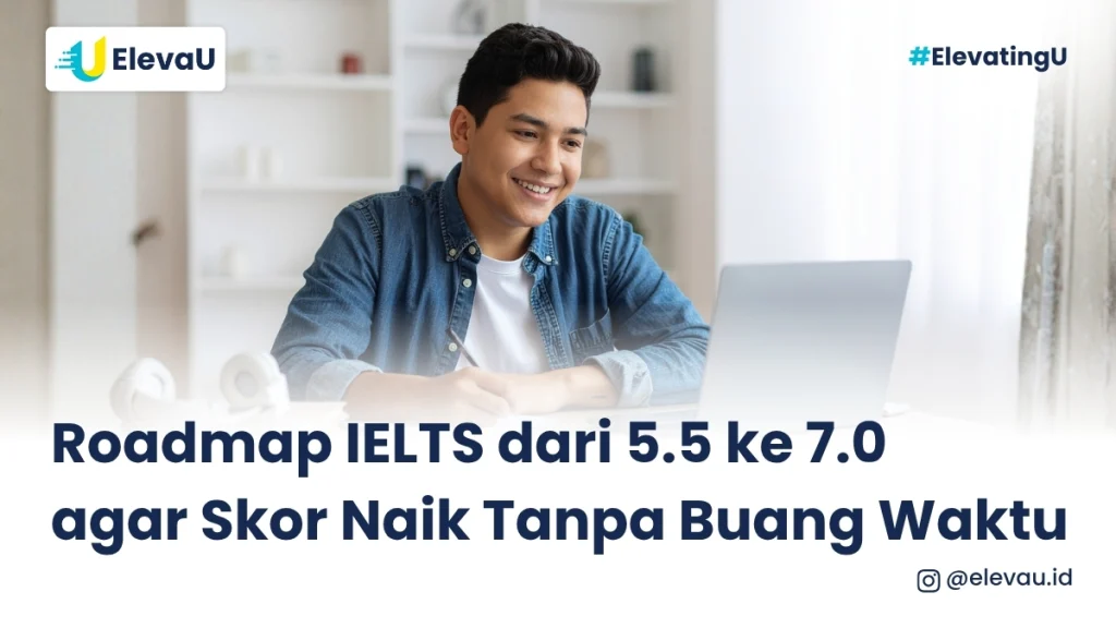 seorang pria sedang belajar IELTS untuk meningkatkan skornya